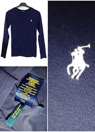 Жіночий  новий лонгслів кофта polo ralph lauren, оригінал, р.xs-s/42-44 slim fit темно-синій