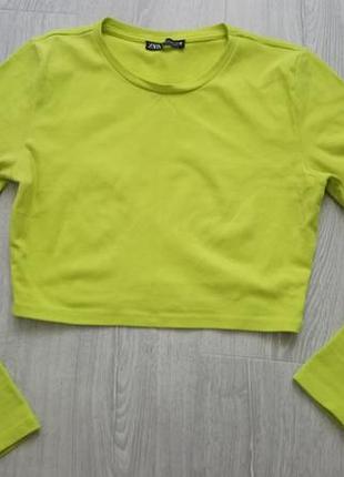 Лонгслів вкорочений zara, розмір l.