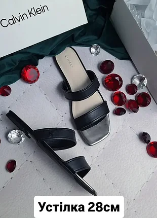 Calvin klein оригінал чорні шкіряні сандалії