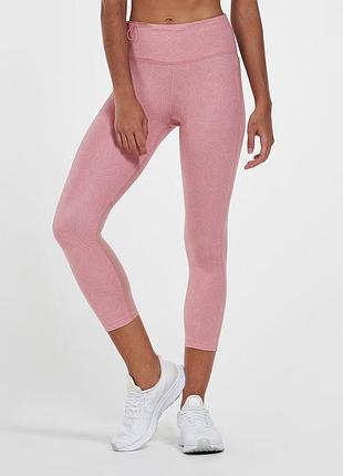 Рожеві спортивні лосини / капрі nike dri-fit з принтом і кишенею