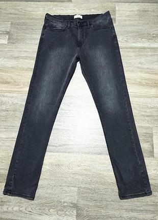 Мужские серые джинсы m&s , размер 34/33 slim fit .