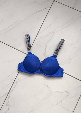 Синій жіночий оригінальний верх купальника victoria's secret зі стразами