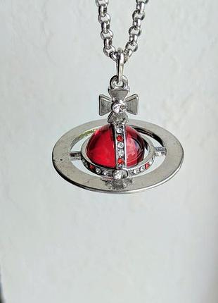 Кулон big silver red vivienne westwood
