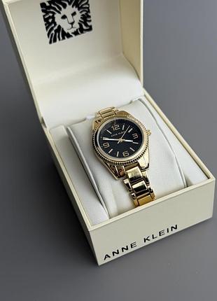 Годинник anne klein оригінал годинники   часи золотий чорний золото кляйн