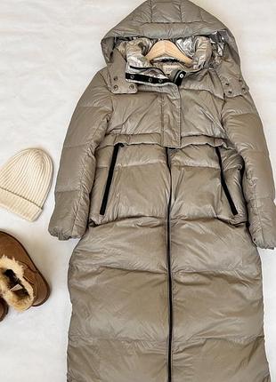 Длинный зимний натуральный пуховик от esprit.