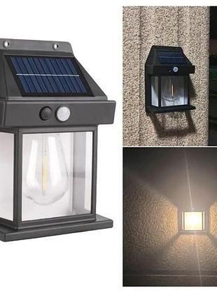 Лампа з датчиком руху 3 режими освітлення для саду solar wall lamp kt-888 • вуличний світильник на сонячній батареї з датчиком руху