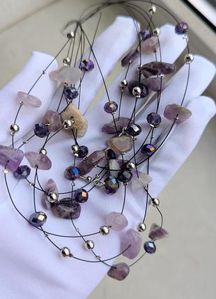 Намисто stones and crystals purple
