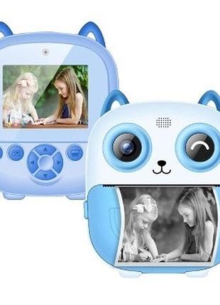 Детский фотоаппарат моментальной печати print camera s5 blue