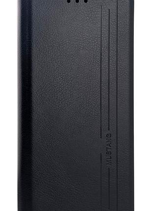 Чохол книжка mustang для xiaomi redmi note 9s на магніті з підставкою чорний