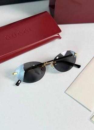 Окуляри gucci темні лінзи золота з чорним оправа
