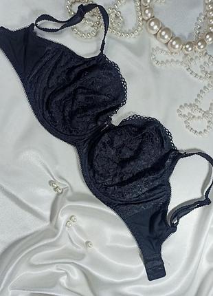 32g / 70g ✨ изысканный черный кружевной бюстгальтер marks &amp; spencer