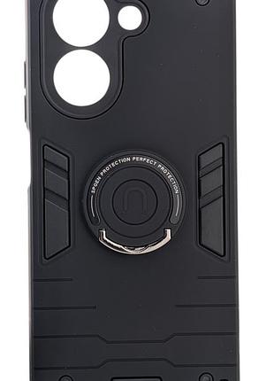 Чехол spgen ring для xiaomi redmi a5 global (25028rn03g / 25028rn03o) противоударный с подставкой кольцо черный