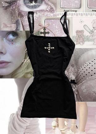Майка приталенная y2k винтаж гранж архив с кристом из шипов sk8 opium vintage grunge 2000-x bimbo топ coquette lolitta dollskill