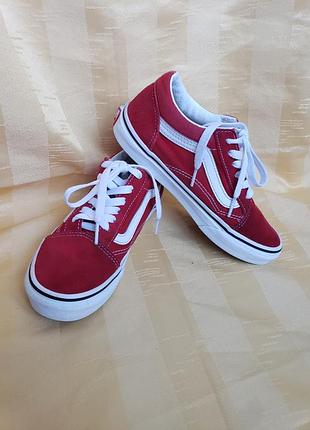 Кеды vans old skool (оригинал) - красные, 33 размер