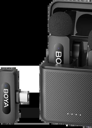 Бездротовий петличний мікрофон boya by-v3 combo type-c/lightning black