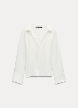 Сорочка жіноча zara приталена на застібках, s