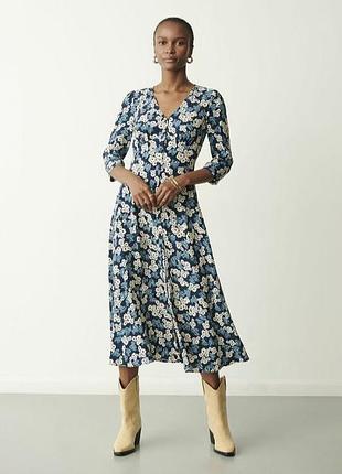 Вискозное миди платье рубашка finery london