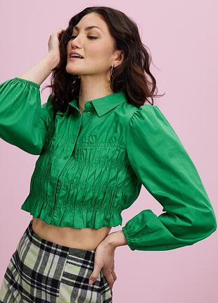 Кроп-сорочка з об'ємними рукавами, topshop 16розмір