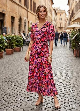 Вискозное миди платье myleene klass x next в цветочный принт
