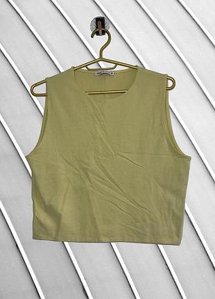 Жіночий світло-рожевий кроп-топ zara m l 38 40 оригінал зара укорочена футболка без рукавів рожевий майка топ 44 46