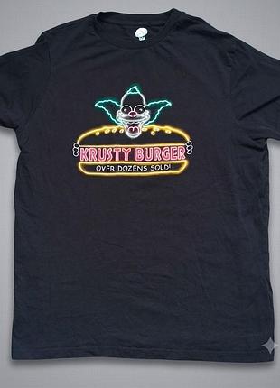 Оригинальная футболка the simpsons — krusty burger (neon style), размер l