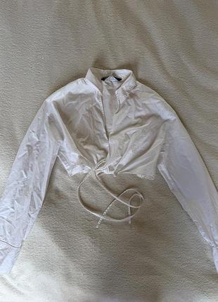 Блуза zara біла на зав’язках