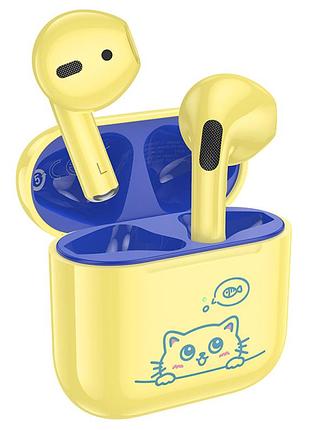 Наушники bluetooth беспроводные hoco ew112 детские с микрофоном yellow