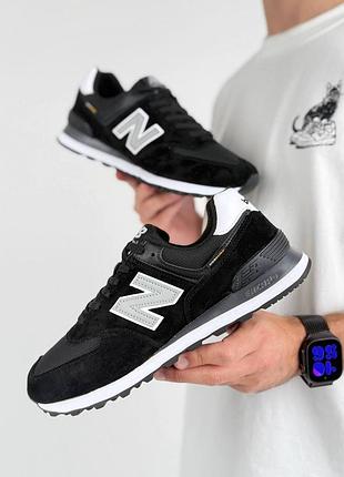 Мужские кроссовки new balance 574 cordura black white