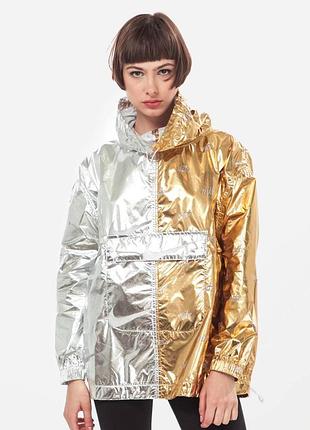 Оригінальний жіночий анорак nike sportwear silver gold metallic size xs