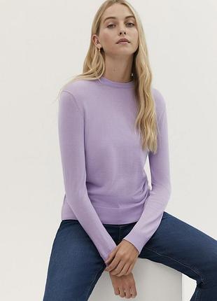 Тонкий вовняний светр джемпер мериносова вовна marks & spencer тонкий шерстяной свитер мериносовая шерсть