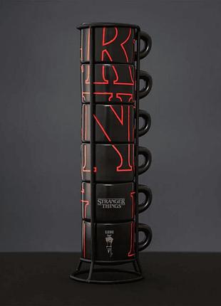 Набір термохромних чашок bialetti x stranger things, 6 шт. по 80 мл, на підставці