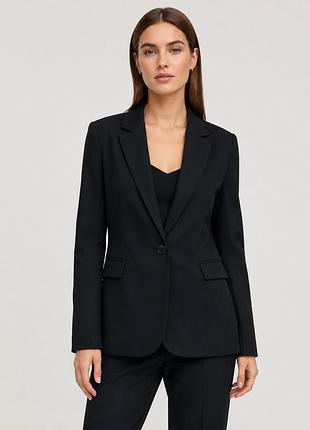 Черный классический пиджак жакет на пуговицах размер xs s m zara