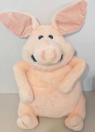 Vintage creature comforts pig plush martin aardman animation 15" large 1991, м'яка іграшка