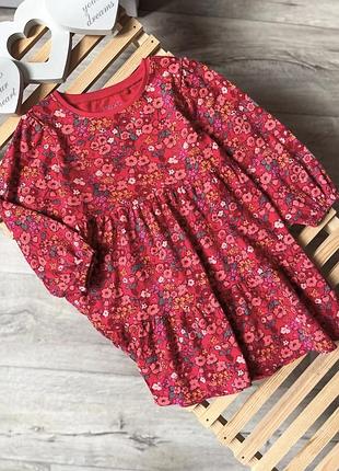 Классное платье next, платье в цветы, платье с рукавом, сукня