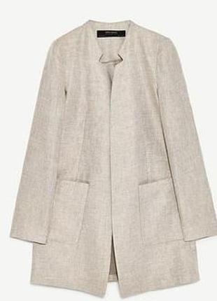 Пиджак кардиган пальто из льна zara m