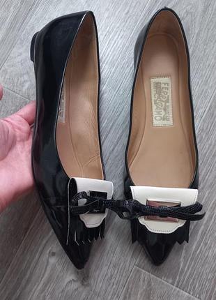 Кожаные женские балетки salvatore ferragamo