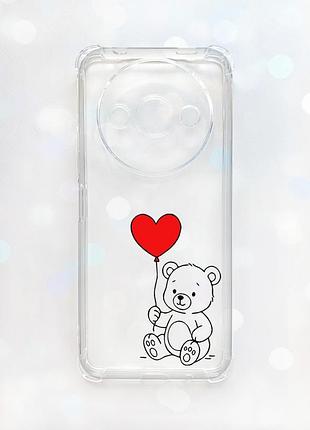 Чехол с утолщёнными углами на xiaomi redmi a3 медвежонок с сердечком (принт 431)