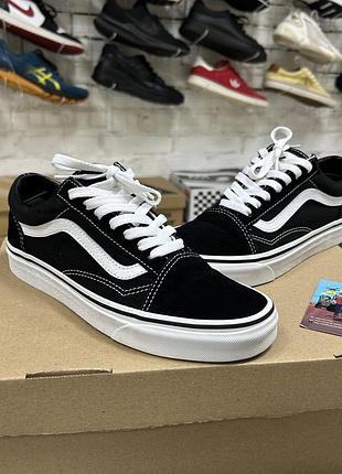 Жіночі кеди vans old skool оригінал класичні низькі повсякденні чорно-білі всесезонні замш текстиль стильні бу 37 р якісні