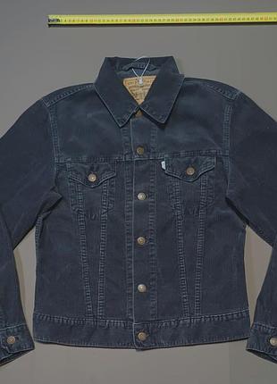 Куртка винтажная vintage черная вельветовая levi's 70500 size м made in italy
