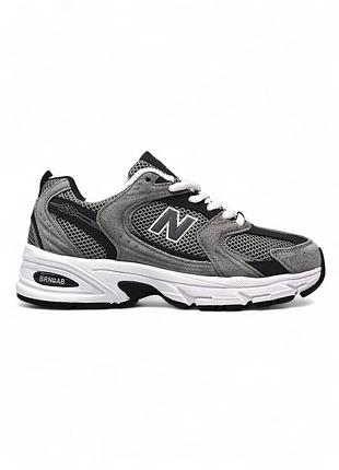 Серые кроссовки унисекс new balance 530 grey white х нью беланс 45