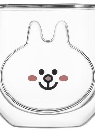 Набор чашек с двойными стенками ardesto animals 300мл 2шт. стекло прозрачный (ar2630bar)