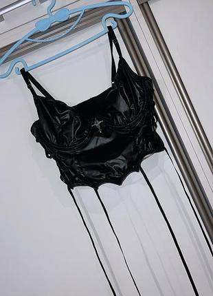 Корсет в готичному стилі з хрестом🐈‍⬛🖤
