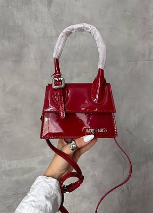 Jacquemus le chiquito moyen boucle red in patent leather
