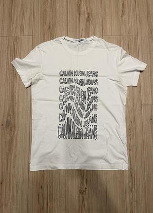 Біла футболка calvin klein jeans