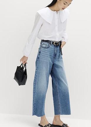 Укорочені широкі джинси marks & spencer (cropped wide leg), розмір uk 12 / eur 40