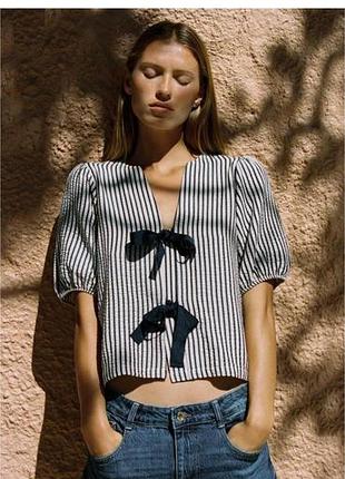 Блуза блузка короткий рукав топ zara жіночий с