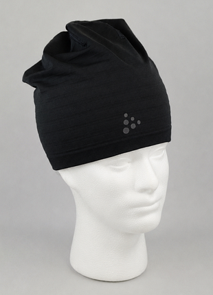 Черная спортивная шапка craft warm comfort hat легкая тонкая флисовая оригинал размер one size odlo salomon columbia bjorn daehlie buff