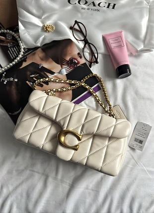 Coach tabby shoulder bag quilting white/gold