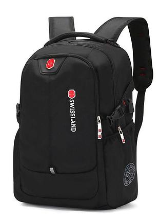 Рюкзак мужской swissgear городской с ортопедической спинкой, отделом для ноутбука, usb портом (черный)