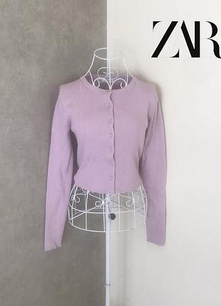 Zara m шикарна кофта жіноча в рубчик фіолетова